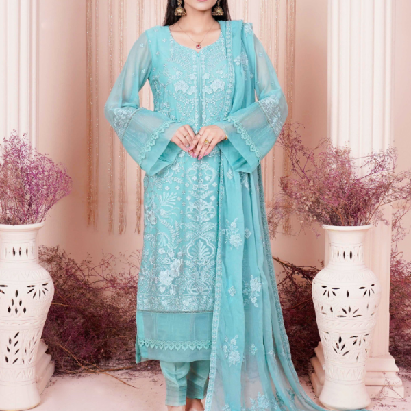 Mustered Color Anarkali Gown With Green Dupatta