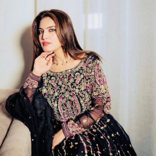 "Black Designer Anarkali Suit with Golden & Red Embroidery | Indian/Pakistani Party Wear & Festive Luxury Outfit"