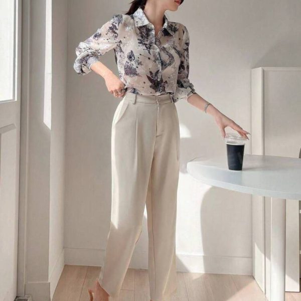 Comfortable Cream Formal Pants for Women | Office & Casual