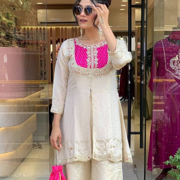 Indian Party Wear Peplum Top with Palazzo Pants